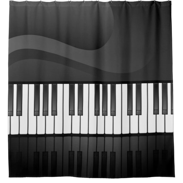 Piano Keyboard Design Shower Curtain (Front)