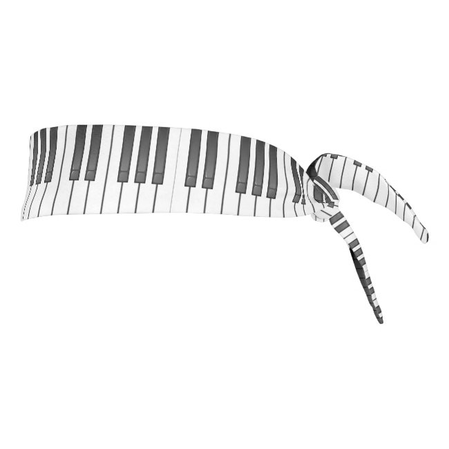 Piano Keyboard Design Tie-Back Headband