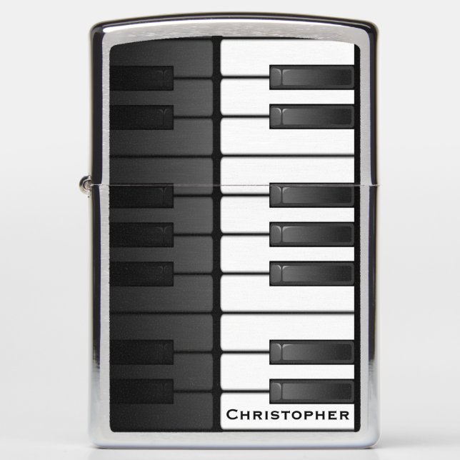 Piano Keyboard Design Zippo Lighter (Front)