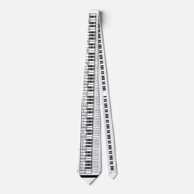 Piano Keyboard Diagram Neck Tie (Front)