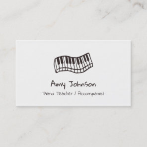 Piano Keyboard Doodle Music Teacher Business Cards