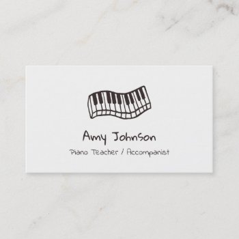 Piano Keyboard Doodle Music Teacher Business Cards by RustyDoodle at Zazzle