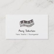 Piano Keyboard Doodle Music Teacher Business Cards at Zazzle
