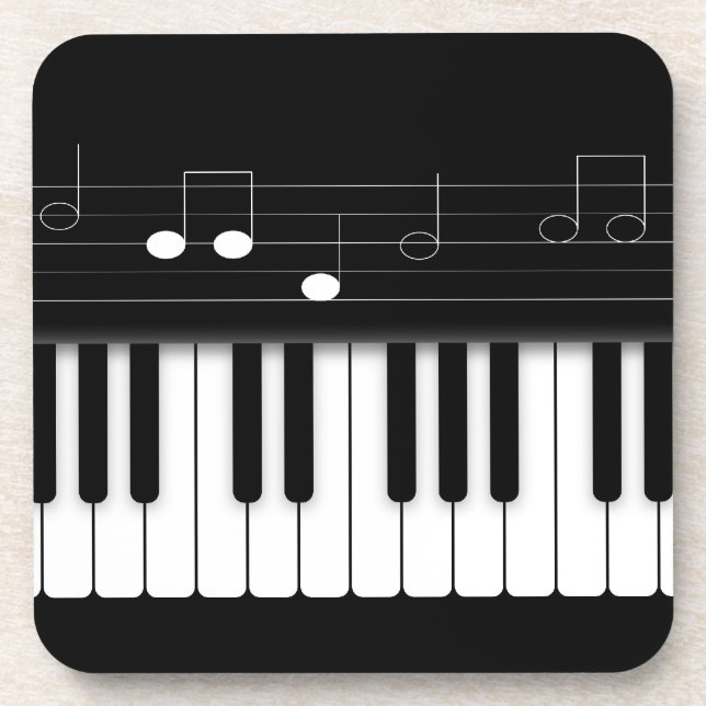 Piano keyboard drink coaster (Front)