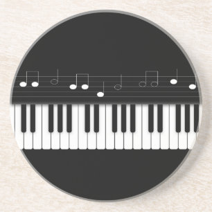 Piano keyboard drink coaster