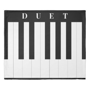 Piano Keyboard Duet Duvet Cover