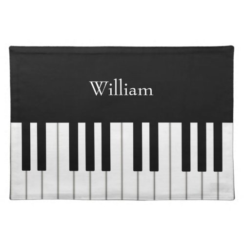 Piano Keyboard Elegant Music Lovers Personalized Cloth Placemat