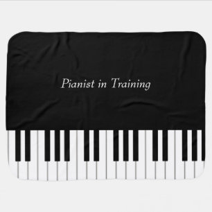 Piano Keyboard Elegant Personalized Future Pianist Baby Blanket