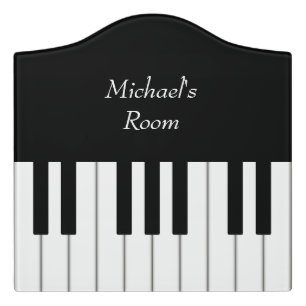 Piano Keyboard Elegant Personalized Large Crested Door Sign