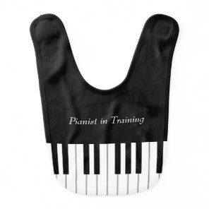 Piano Keyboard Elegant Personalized Musician's Baby Bib