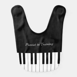 Piano Keyboard Elegant Personalized Musician's Baby Bib