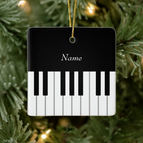 Piano Keyboard Elegant Personalized Musicians Ceramic Ornament