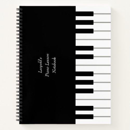 Piano Keyboard Elegant Personalized Musicians Notebook