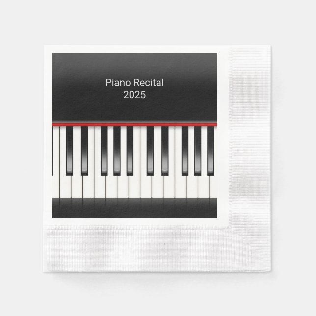 piano keyboard for piano recital napkins (Front)