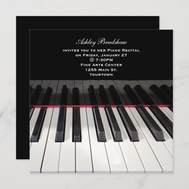 Piano Keyboard for Recital Invite (Front/Back)