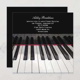 Piano Keyboard for Recital Invite