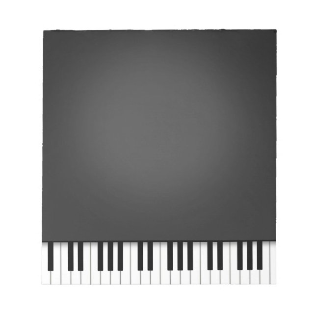 Piano Keyboard Fun Black 5.5x6 Music Notepad (Front)