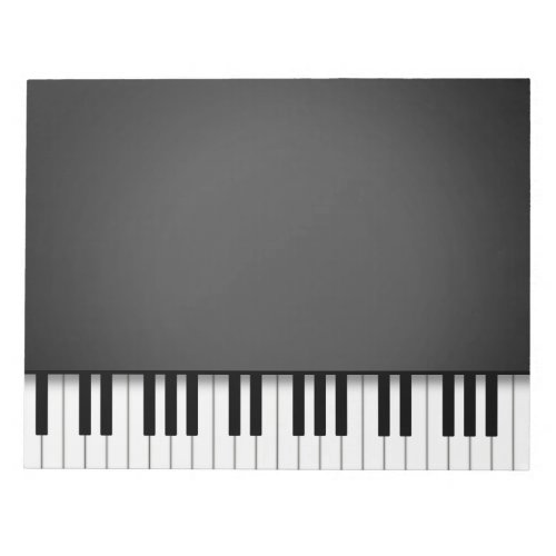 Piano Keyboard Fun Black 85x11 Music Notepad
