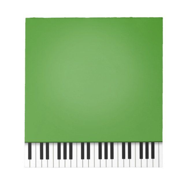 Piano Keyboard Fun Green 5.5x6 Music Notepad (Front)