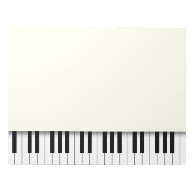 Piano Keyboard Fun Ivory 8.5x11 Music Notepad (Front)