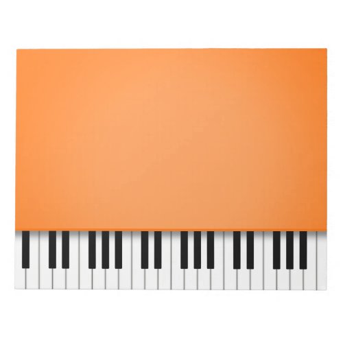 Piano Keyboard Fun Orange 85x11 Music Notepad
