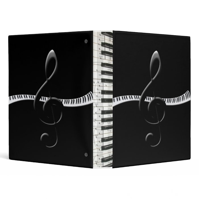 Piano Keyboard & G Clef Binder