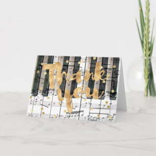 piano keyboard golden thank you calligraphy