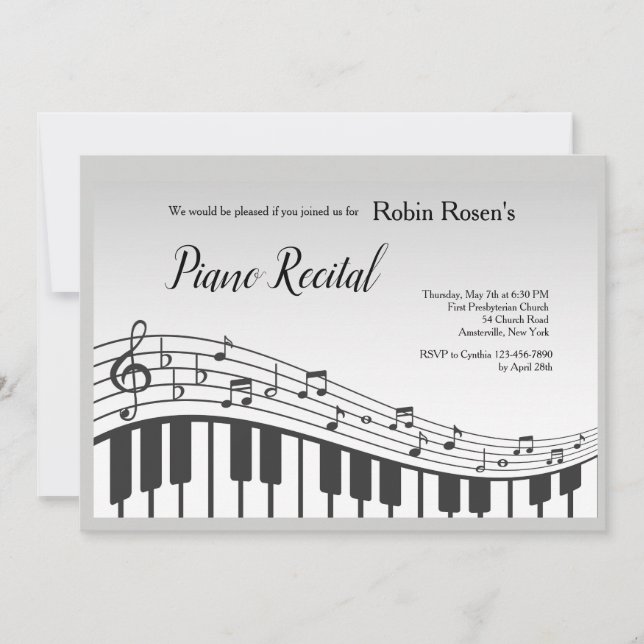 Piano Keyboard Invitation (Front)