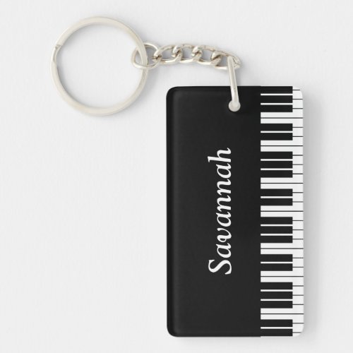 Piano Keyboard Keys Black and White Keychain