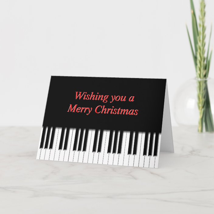 Piano Keyboard Keys Christmas Card Zazzle Com