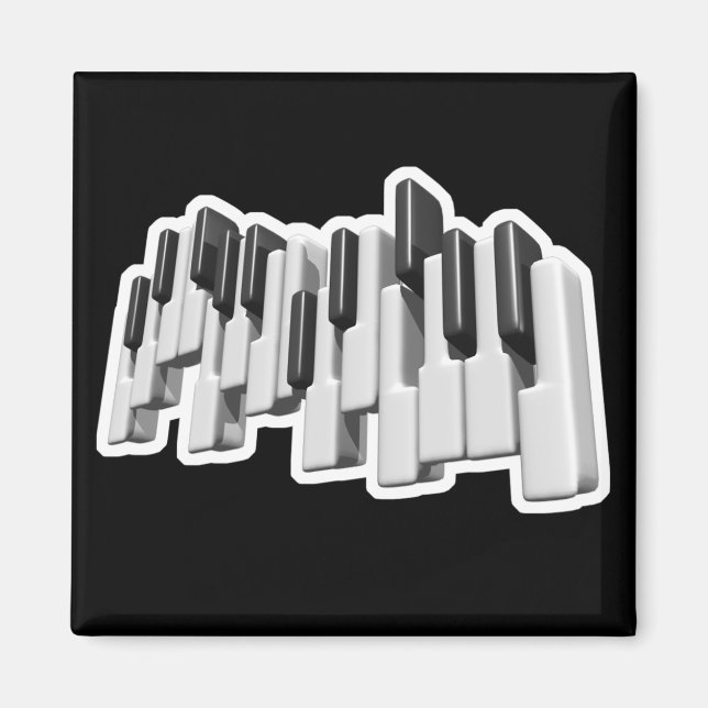 piano keyboard keys design magnet (Front)