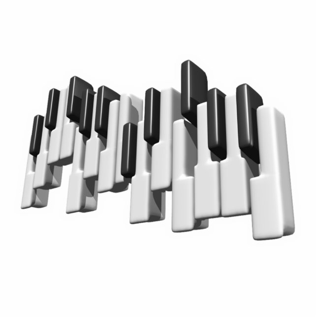 piano keyboard keys design statuette (Front)