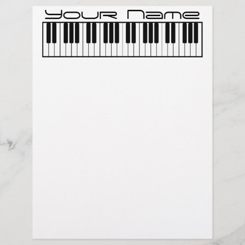 Piano Keyboard Letterhead Stationary