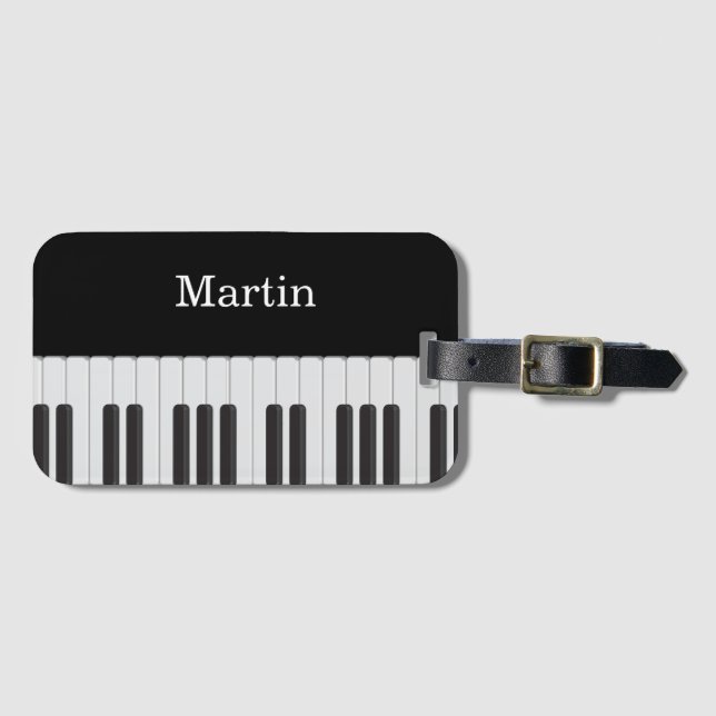 Piano keyboard luggage tag (Front Horizontal)