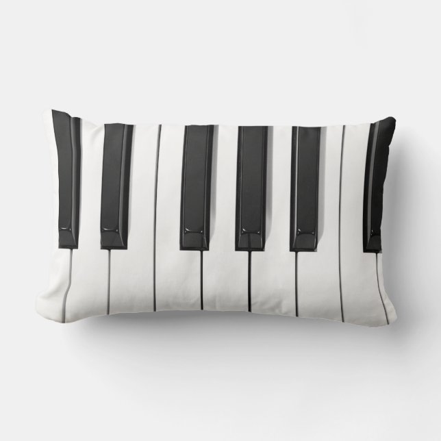 Piano Keyboard Lumbar Throw Pillow (Front)