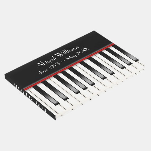 Piano Keyboard Memorial Service Guest Book