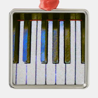 Piano Keyboard Metal Ornament