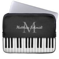 Piano Keyboard Monogrammed Personalized Black