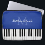 Piano Keyboard Monogrammed Personalized Royal Blue Laptop Sleeve<br><div class="desc">This laptop sleeve looks like a piano keyboard with your monogram and name (or the name of your business).</div>