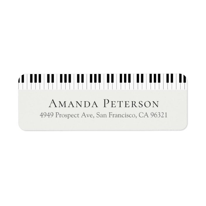 Piano Keyboard Motif Pianist Return Address Label Zazzle Com
