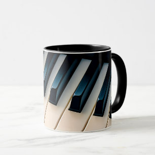 Piano keyboard mug, realistic keys. mug