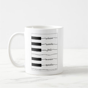 Piano Keyboard Mug with Inspirational Quote