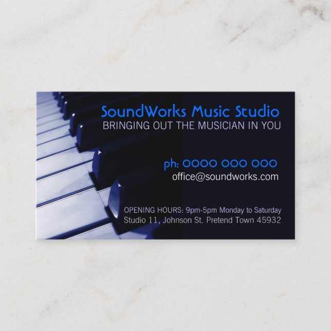 Piano Keyboard Music Business card (Front)