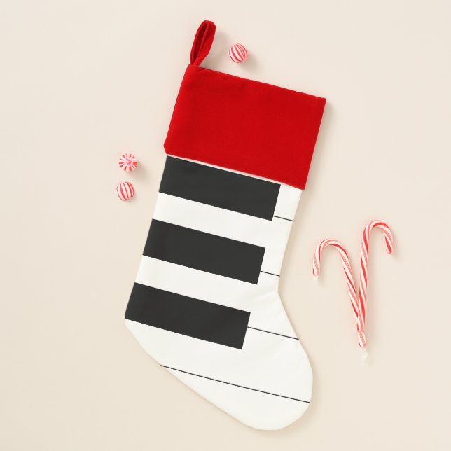 Piano Keyboard Music Christmas Stocking (Front)