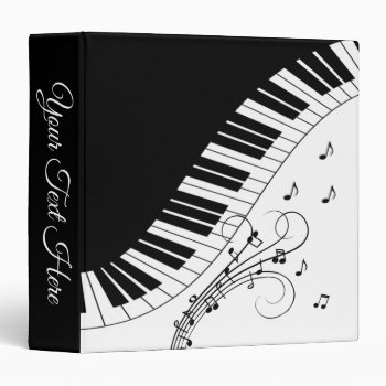 Piano Keyboard Music Design 3 Ring Binder by LwoodMusic at Zazzle