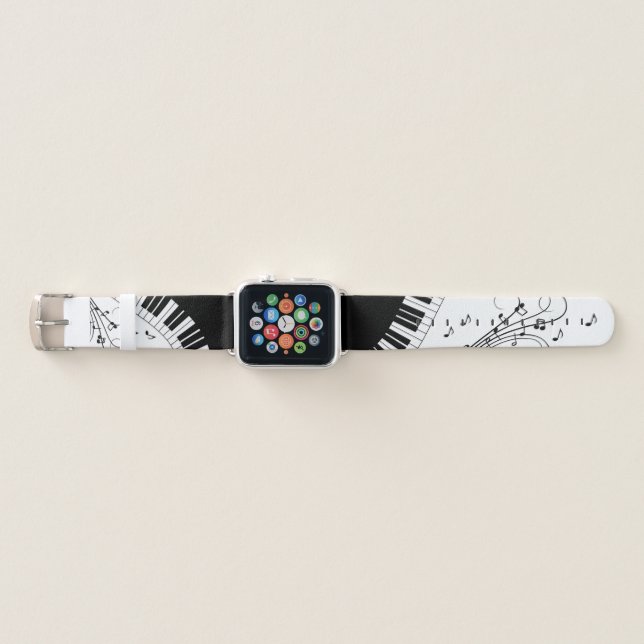 Piano Keyboard Music Design   Apple Watch Band (Front)