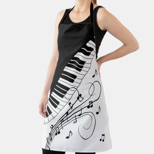 Piano Keyboard Music Design Apron