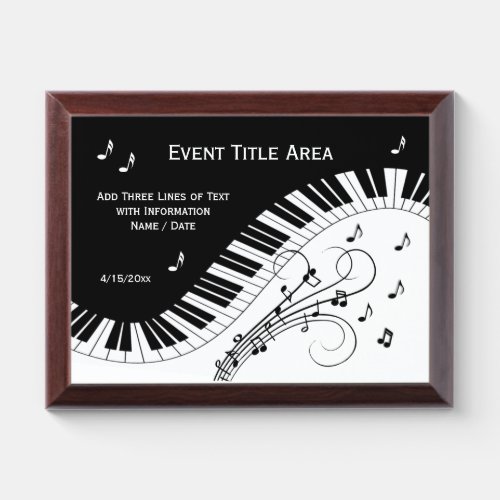 Piano Keyboard Music Design Award Plaque