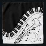 Piano Keyboard Music Design Bandana<br><div class="desc">Classic black and white keyboard with a curved flair. Added music notes add a festive look.</div>