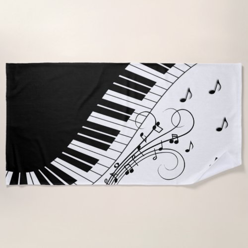 Piano Keyboard Music Design Beach Towel